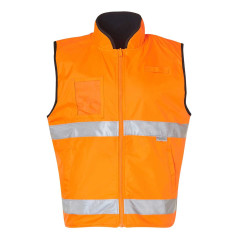 High Visibility Reversible Mandarine Collar Safety Vest - SW49