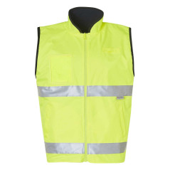 High Visibility Reversible Mandarine Collar Safety Vest - SW49