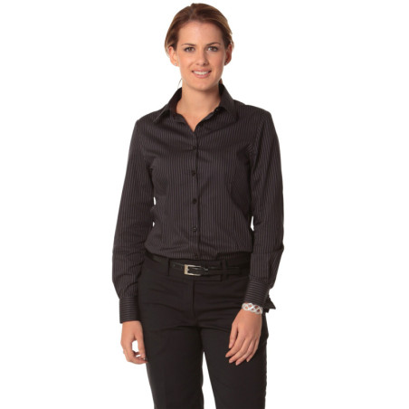 Womens Dobby Stripe Long Sleeve Shirt - M8132