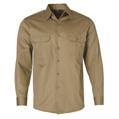 Cotton Drill Long Sleeve Work Shirt - WT04