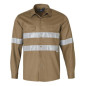 Cotton Drill Long Sleeve Work Shirt With 3M Tapes - WT04HV