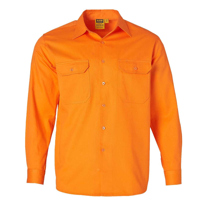 Men's High Vis Long Sleeve Drill Shirt - SW51