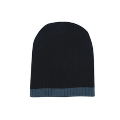 Two Tone Cable Knit Beanie - 4195