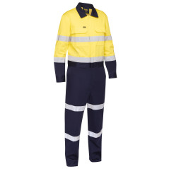 Taped Hi Vis Work Coverall with Waist Zip Opening - BC6066T