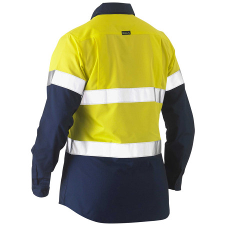 Bisley Recycle Women'S Taped Two Tone Hi Vis Drill Shirt - BL6996T