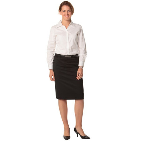 Womens Poly/Viscose Stretch Mid Length Lined Pencil Skirt - M9471