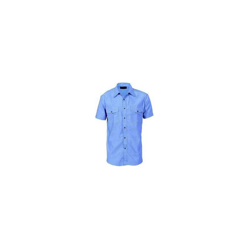 155gsm Cotton Chambray Shirt, Twin Flap Pocket, S/S - 4103