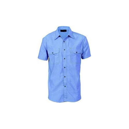 155gsm Cotton Chambray Shirt, Twin Flap Pocket, S/S - 4103