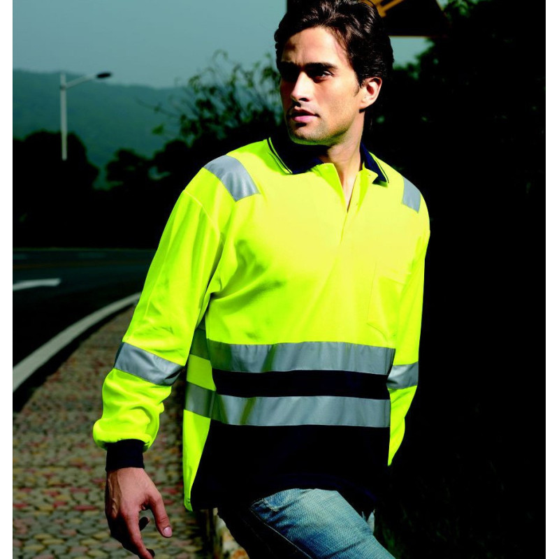 Hi-Vis Polyface/Cotton Back Polo With Tape -L/S - SP0537