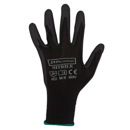 12 Pack Black Nitrile Glove - 8R001