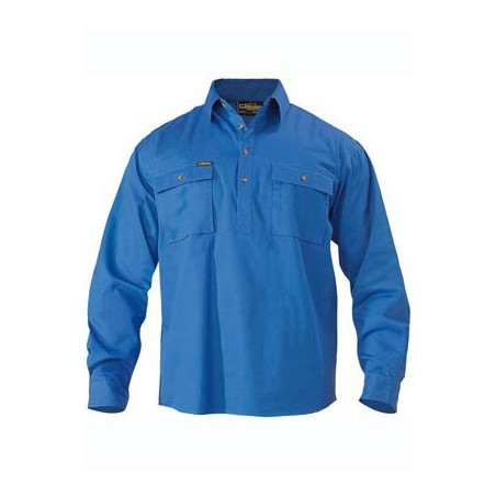 Closed Front Cotton Drill Shirt L/S - BSC6433