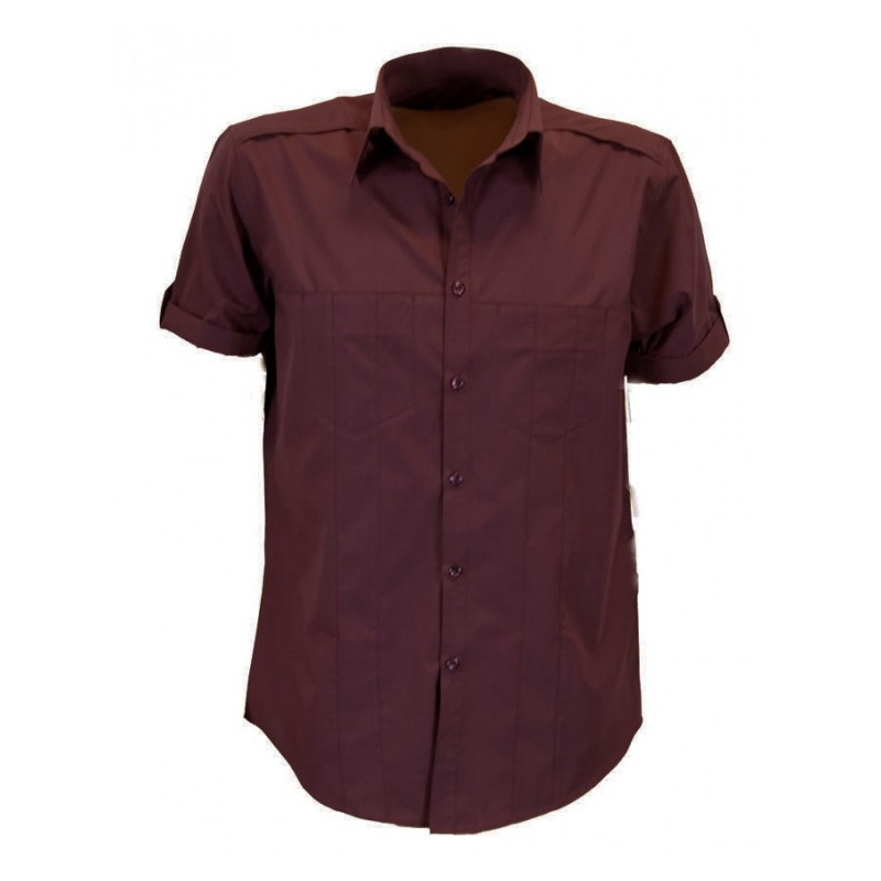 Men's Short Sleeve Shirt with Concealed Pockets & Tab on Sleeve - W35