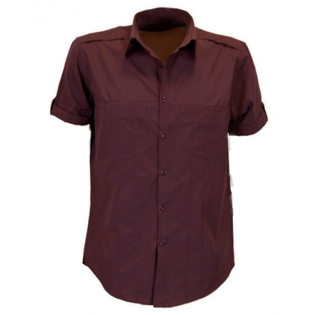 Men's Short Sleeve Shirt with Concealed Pockets & Tab on Sleeve - W35