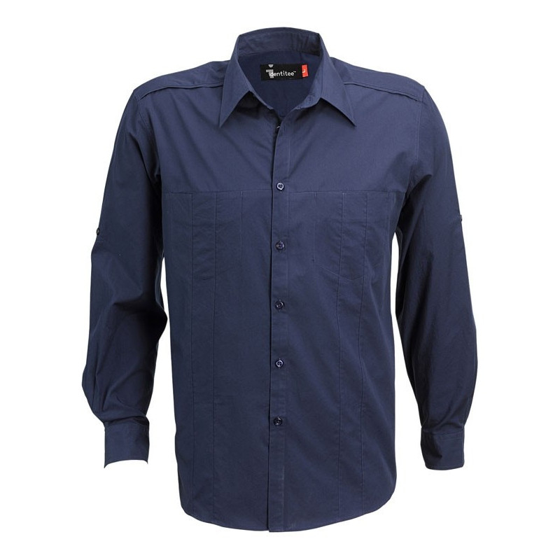 Men's Long Sleeve Shirt with Concealed Pockets & Tab on Sleeve - W34
