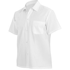 White Utility Cook Shirt w/ Snaps  - SHYK