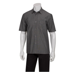 Denim Striped Detroit Short Sleeve Shirt - SKS003