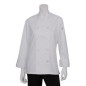 Womens's White Basic Chef Jacket w/ Flat Plastic Buttons - BCW004