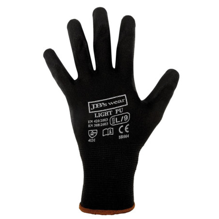 12 Pack Black Light Pu Glove - 8R004
