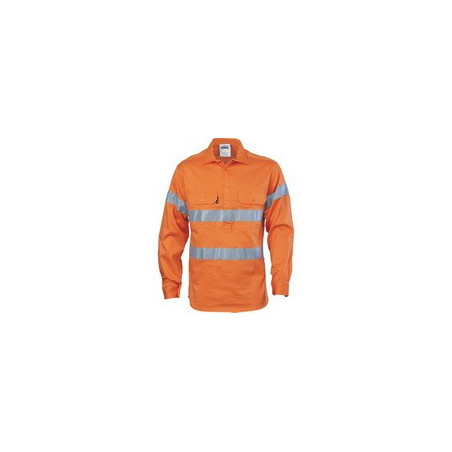 HiVis Cool-Breeze Close Front Cotton Shirt With Generic R/Tape - 3945