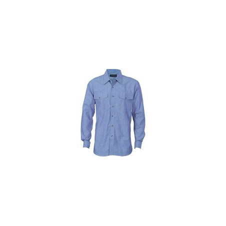 155gsm Twin Flap Pocket Cotton Chambray Shirt, L/S - 4104