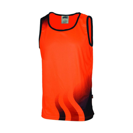 HiVis Cool-Breathe Sublimated Wave Singlet - 3561