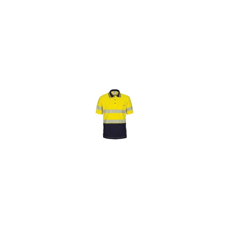 HiVis Segment Taped Cotton Jersey Polo- Short Sleeve - 3515