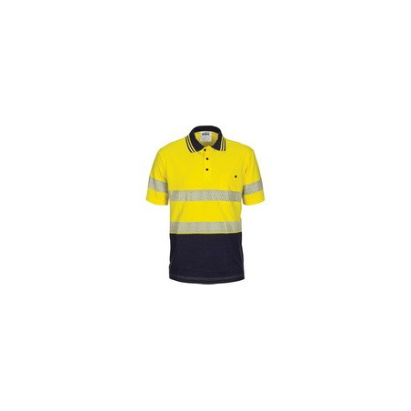 HiVis Segment Taped Cotton Jersey Polo- Short Sleeve - 3515