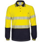 HiVis Segment Taped Cotton Jersey Polo- Long Sleeve - 3516