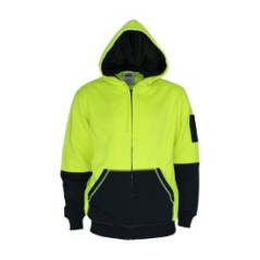 Hivis 2 tone full zip super fleecy hoodie - 3722