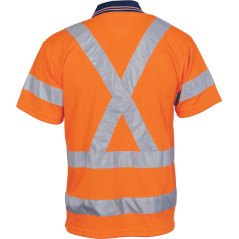 HiVis D/N Cool Breathe Polo Shirt with Cross Back R/Tape S/S - 3712
