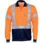 HiVis D/N Cool Breathe Polo Shirt with Cross Back R/Tape L/S - 3714