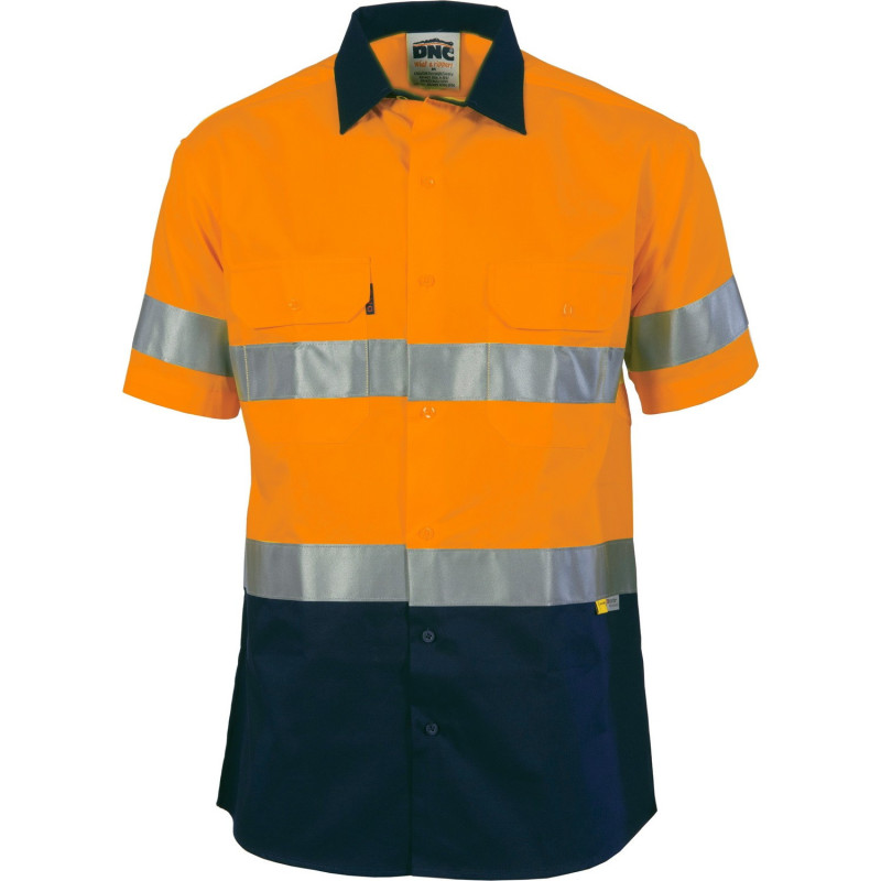 HiVis Two Tone Drill Shirt With 3M 8906 R/Tape, S/S - 3833