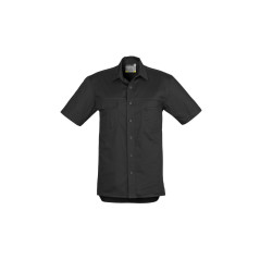 Mens Light Weight Tradie Shirt - Short Sleeve Black - ZW120