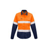 Womens Rugged Cooling Taped Hi Vis Spliced Shirt Orange/Navy - ZW720