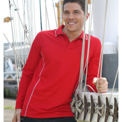 Stitch Feature Essentials-Men'S Long Sleeve Polo - CP0912