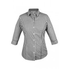 Ladies Devonport 3/4 Sleeve Shirt Charcoal/Silver - 2908T