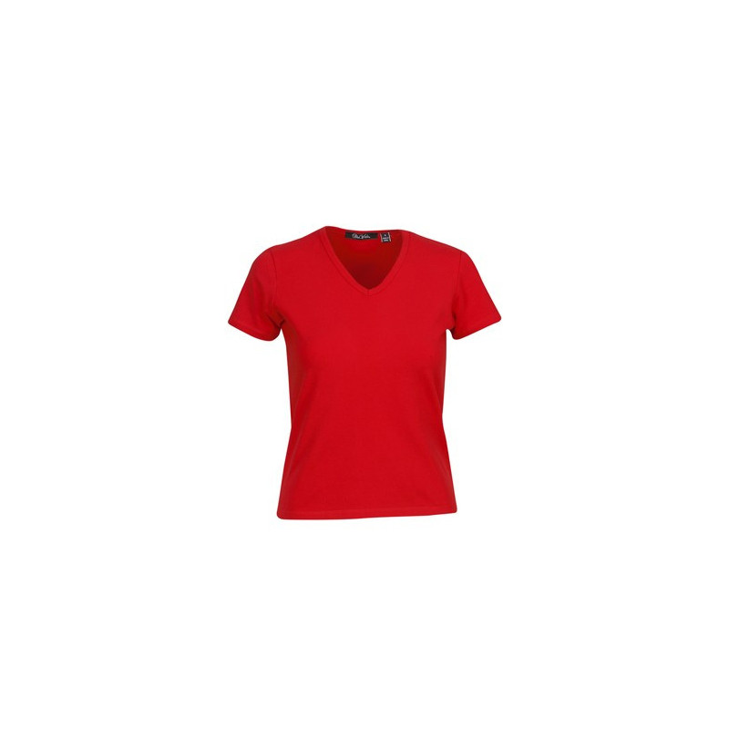 Ladies Cotton Lycra T-shirt (V-Neck) - T25