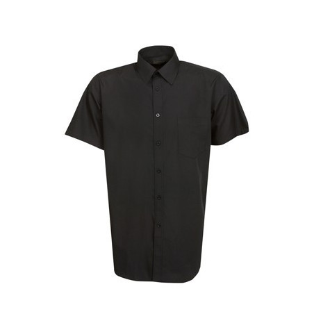 Mens Poplin Business Shirt, Short Sleeve - B04