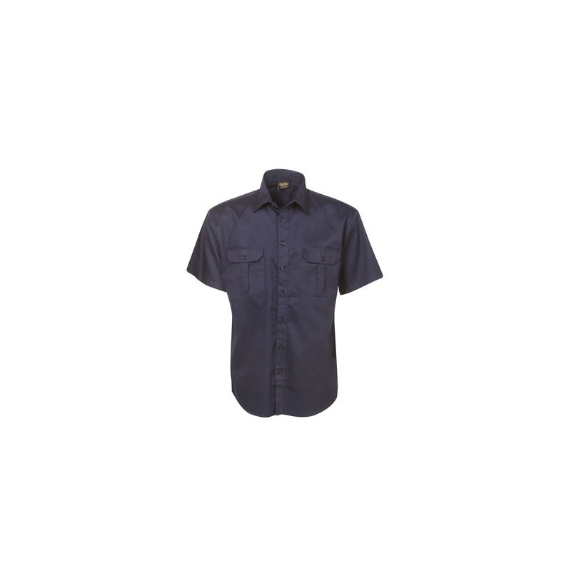 Cotton Drill Work Shirt, Short Sleeve - C04