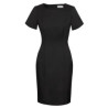 Ladies Short Sleeve Shift Dress Black - 30112