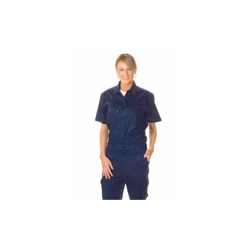 190gsm Ladies Cotton Drill Work Shirt, S/S - 3231