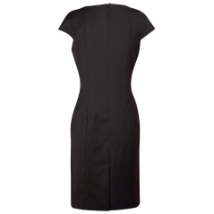 Ladies Wool Blend Stretch Cap Sleeve Dress - M9281