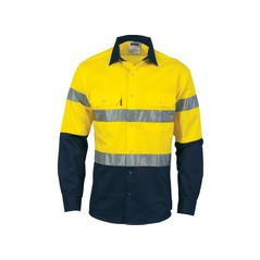 HiVis Cool-Breeze Cotton Shirt with Generic R/Tape L/S - 3966