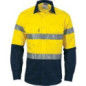 HiVis Cool-Breeze Cotton Shirt with Generic R/Tape L/S - 3966