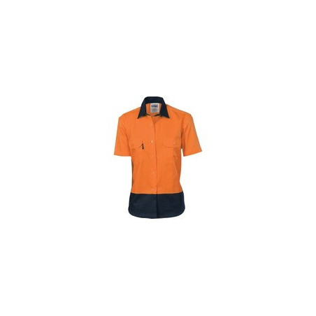 Ladies HiVis 2 Tone Cool-Breeze Cotton Shirt S/S - 3939